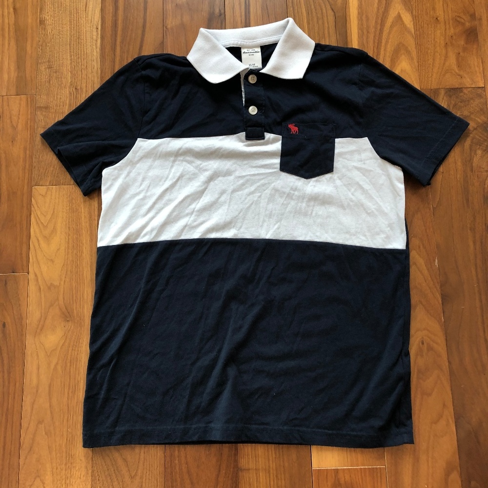 Boy's Abercrombie Size XL Black and White Polo